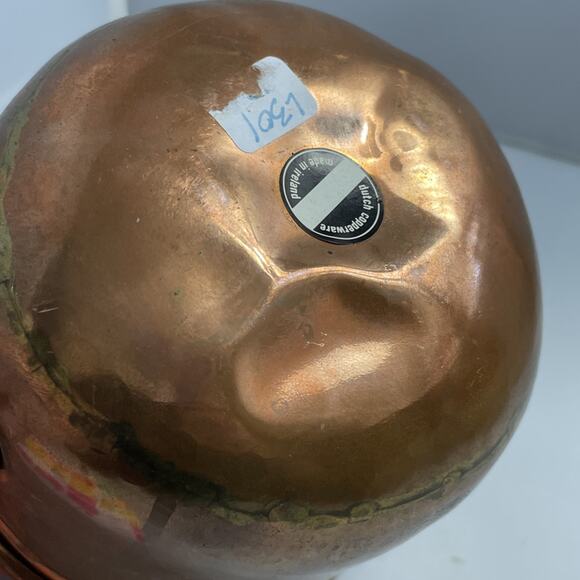 Small Dutch Copperware Handmade Copper Pot Wrought Iron‎ Handle Cauldron Ireland - Picture 4 of 7